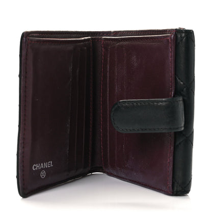 Chanel Lambskin Quilted Compact French Flap Wallet Black 7 of 10