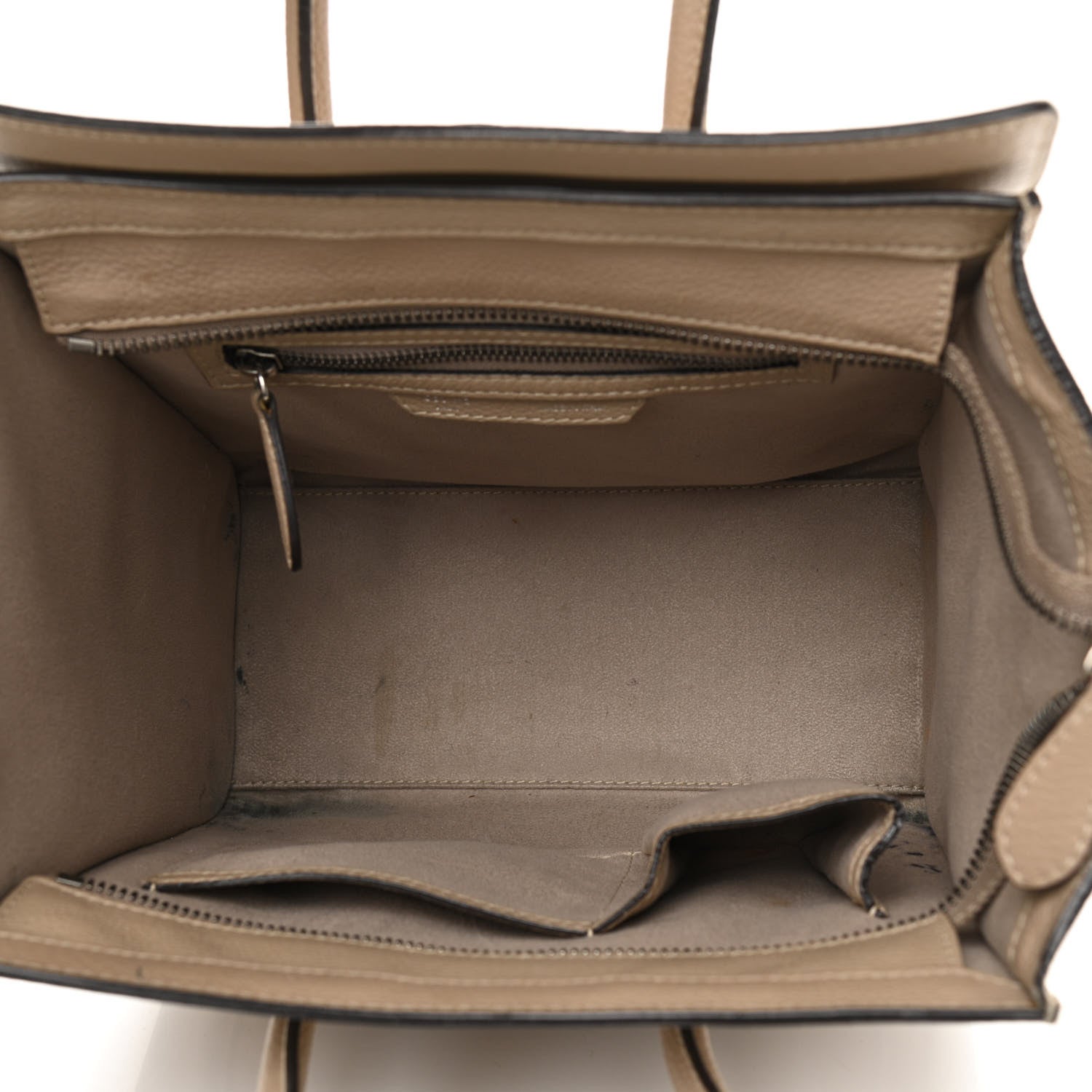 Celine Drummed Calfskin Micro Luggage Dune 5 of 13