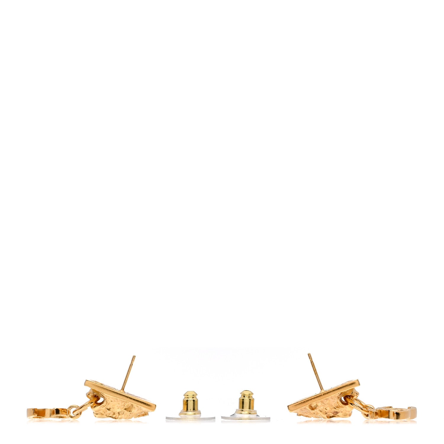 Chanel Metal CC Lion Earrings Gold 3 of 4
