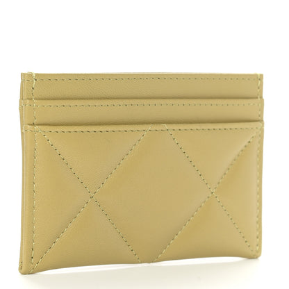 Chanel Lambskin Quilted Chanel 19 Card Holder Light Green 2 of 8