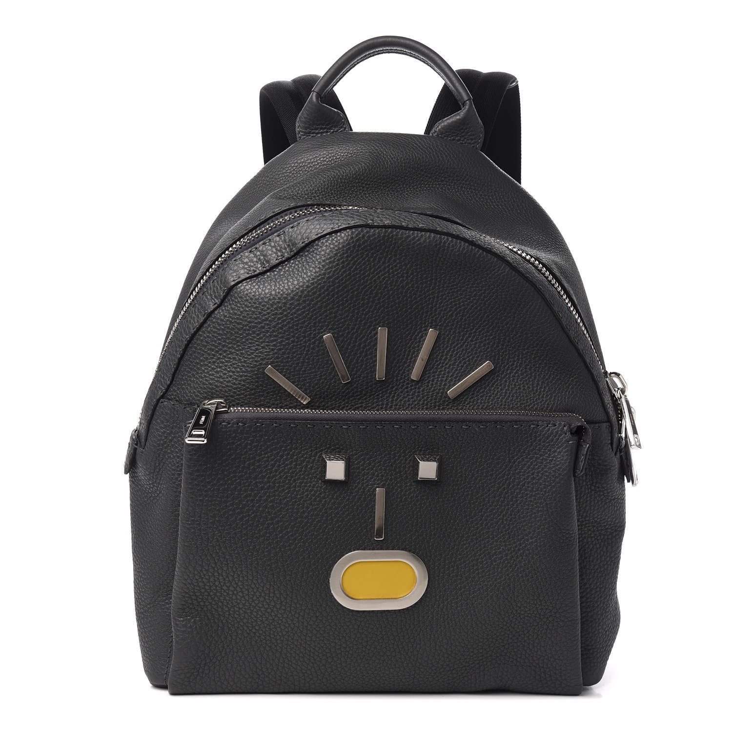 Fendi Calfskin Romano Selleria Faces No Words Emoticon Backpack Aslfalto 1 of 10