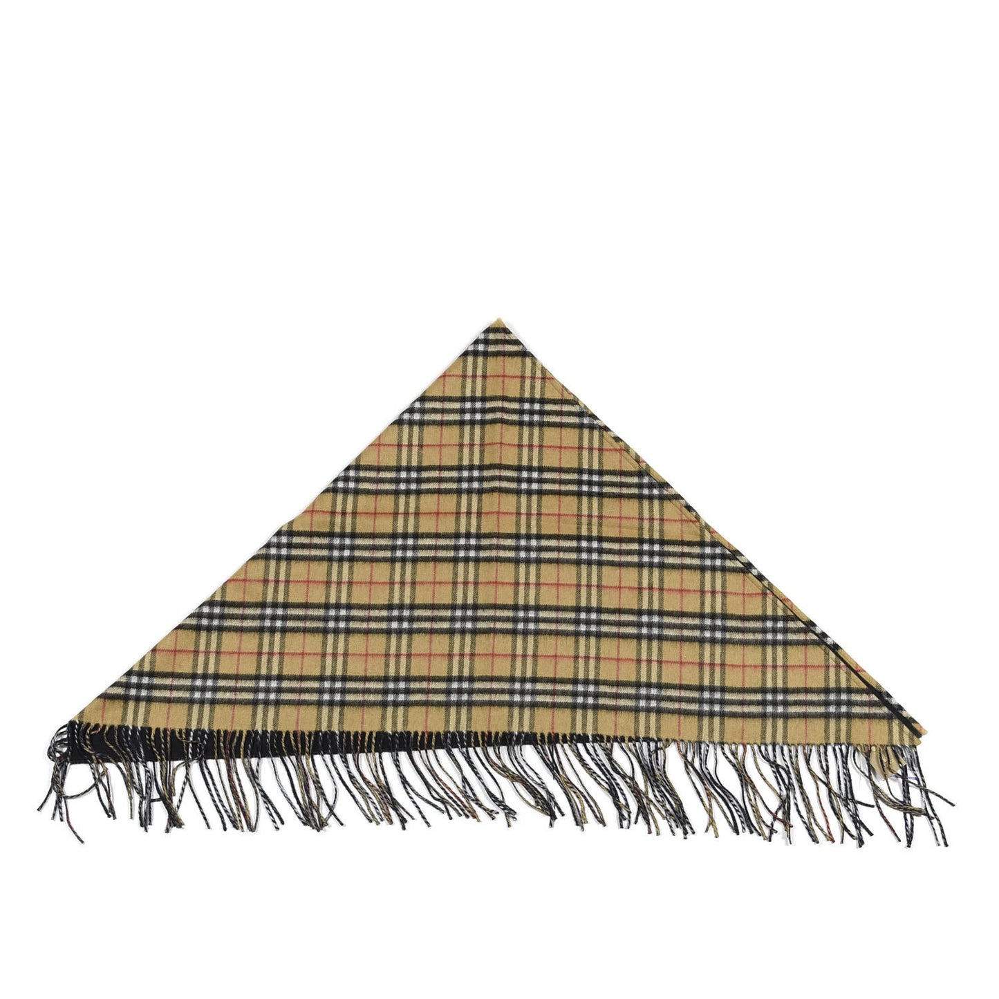 Cashmere House Check Fringe Cape Scarf Archive Beige