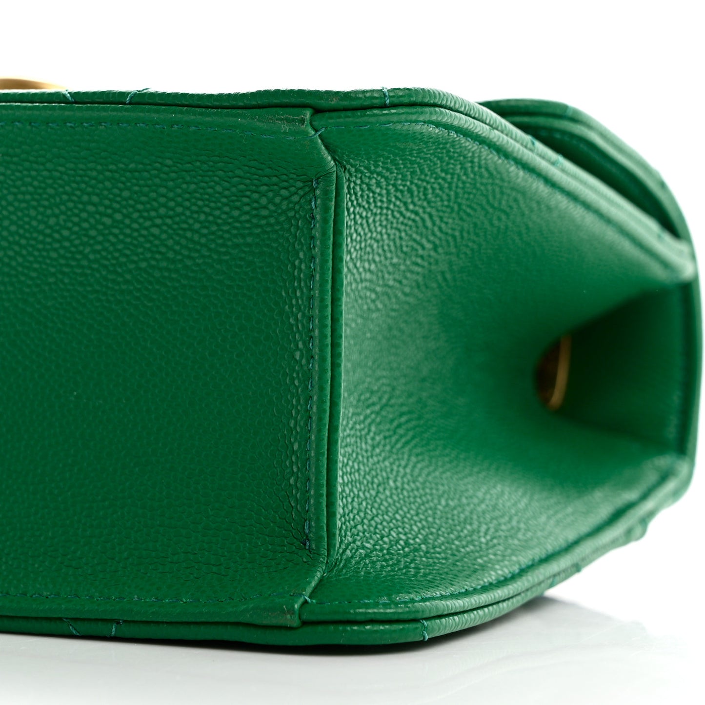 Caviar Quilted Mini CC Flap Green