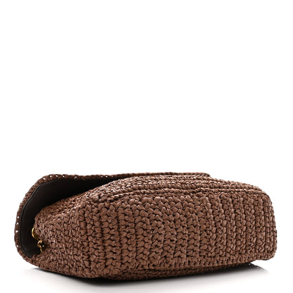 Saint Laurent Raffia Calfskin Monogram Medium Niki Chain Satchel New Nut 4 of 11