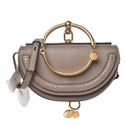 Chloe Calfskin Small Nile Bracelet Minaudiere Bag Motty Grey 1 of 8