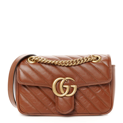 Gucci Azalea Calfskin Matelasse Diagonal Mini GG Marmont Shoulder Bag Cuir 1 of 11