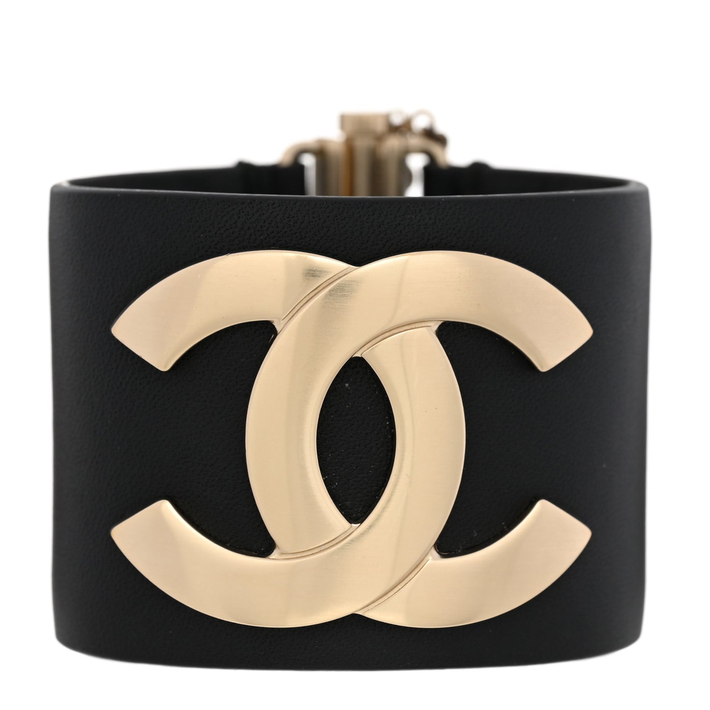 Calfskin CC Wide Cuff S Black Gold