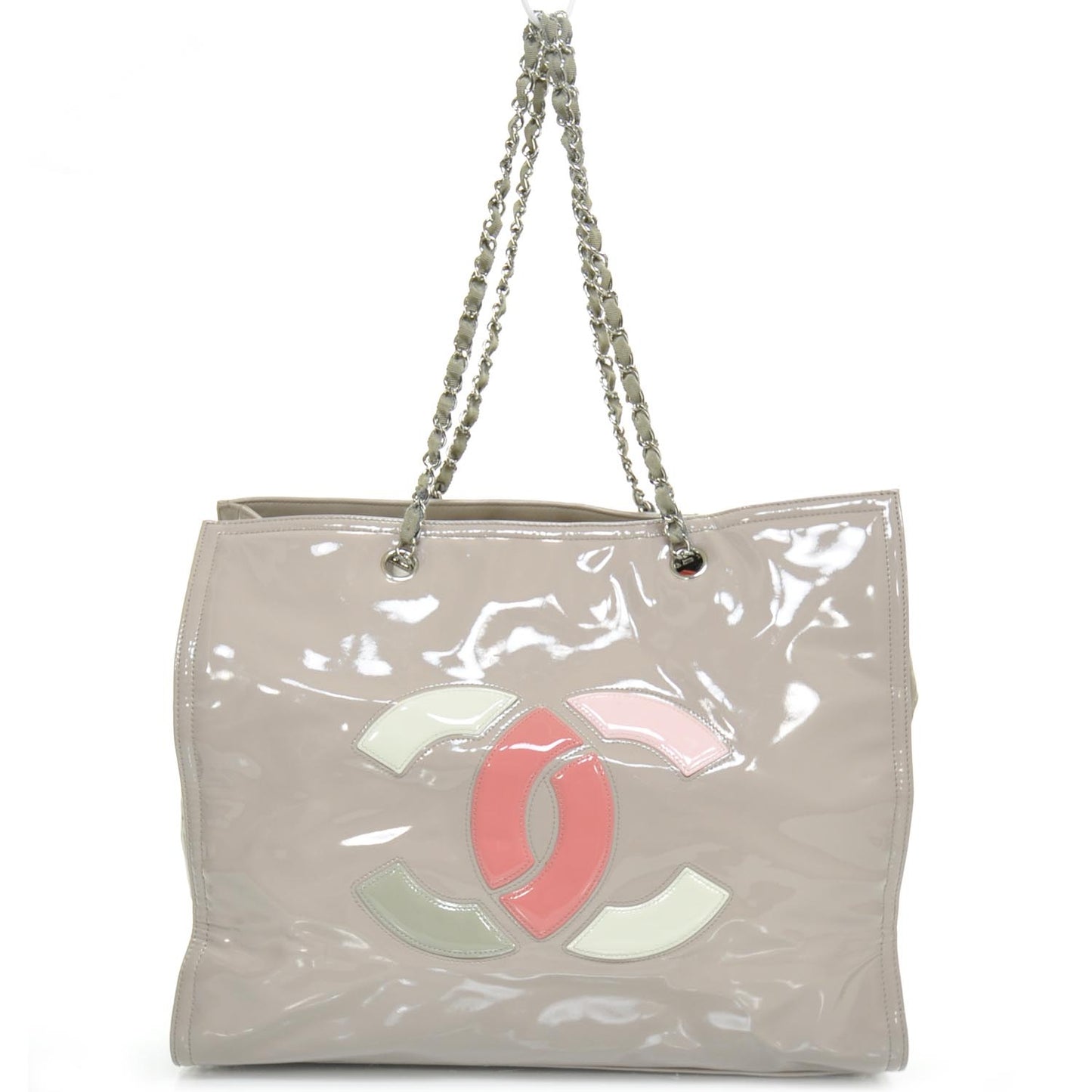 Vinyl Large Lipstick Tote Dark Beige 12P