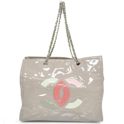 Chanel Vinyl Large Lipstick Tote Dark Beige 12P 1 of 11