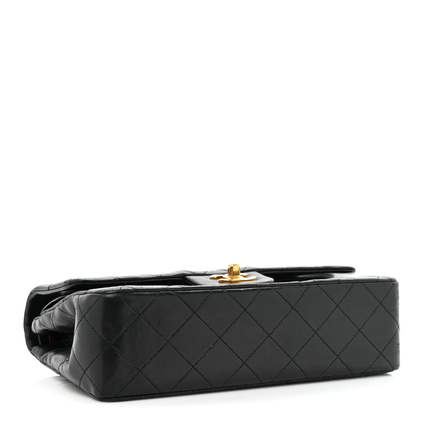Lambskin Quilted Small Double Flap Black