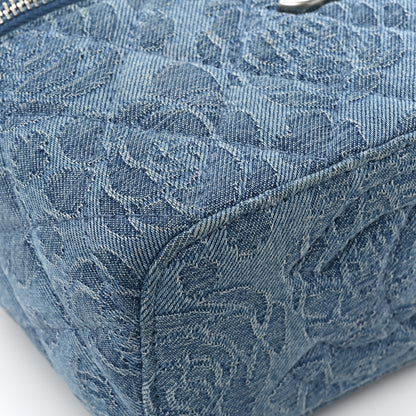 Chanel Denim Quilted Sweetheart Small Vanity Case With Chain Blue 13 of 13