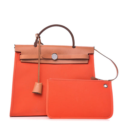 Hermes Vache Hunter Toile Herbag Zip 31 PM Capucine Fauve 1 of 24