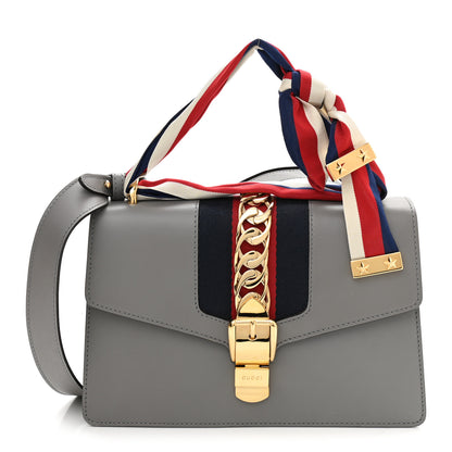 Gucci Calfskin Small Sylvie Shoulder Bag Deep Grey 1 of 12