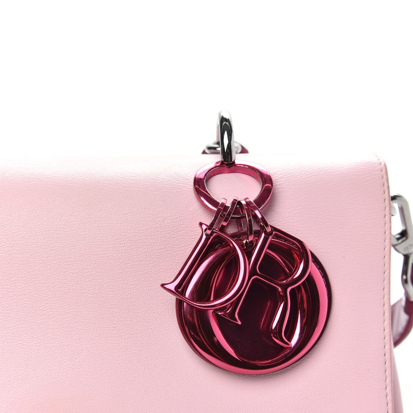 Metallic Patent Smooth Calfskin Medium Be Dior Flap Pink Fuchsia
