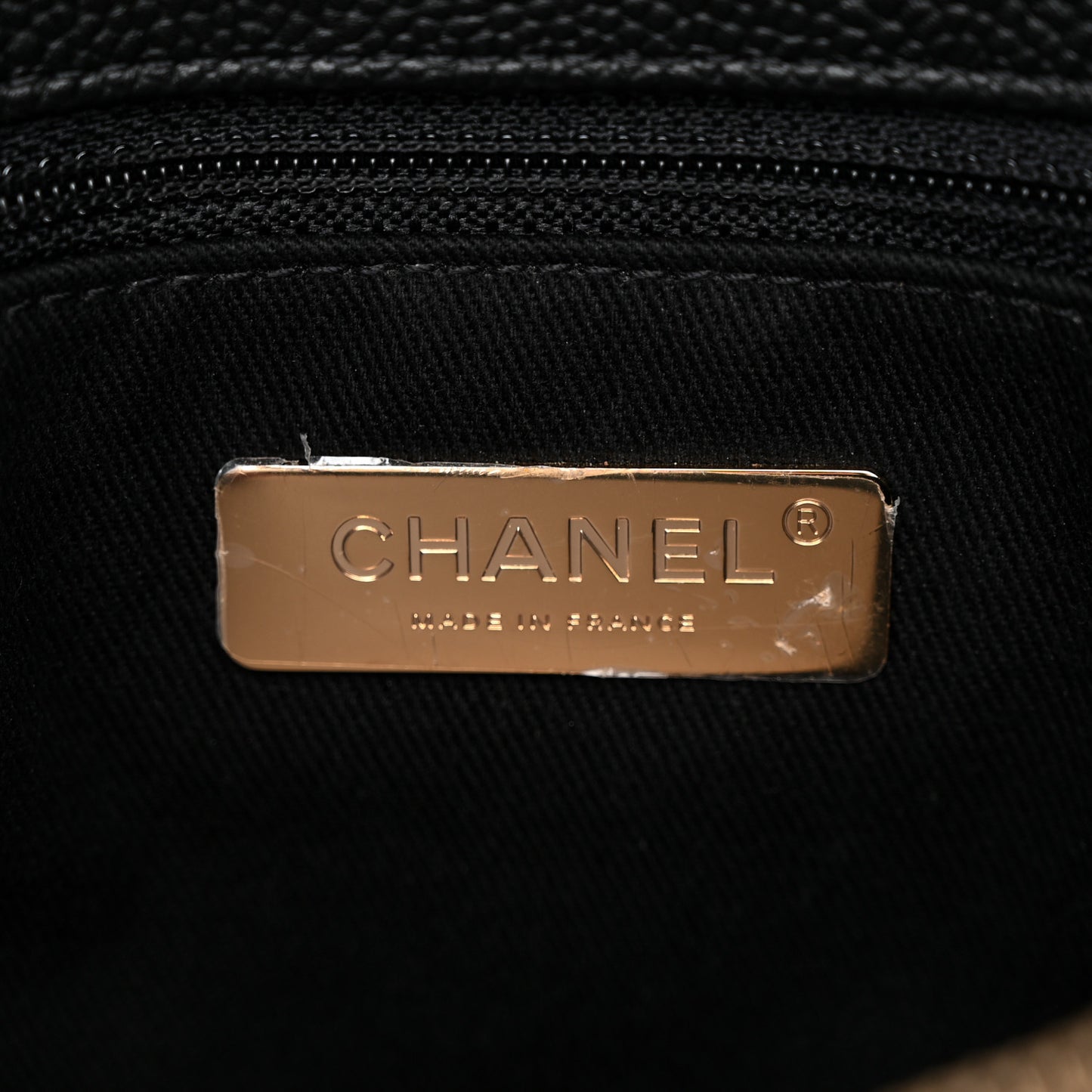 Grained Calfskin Stitched Flap Black