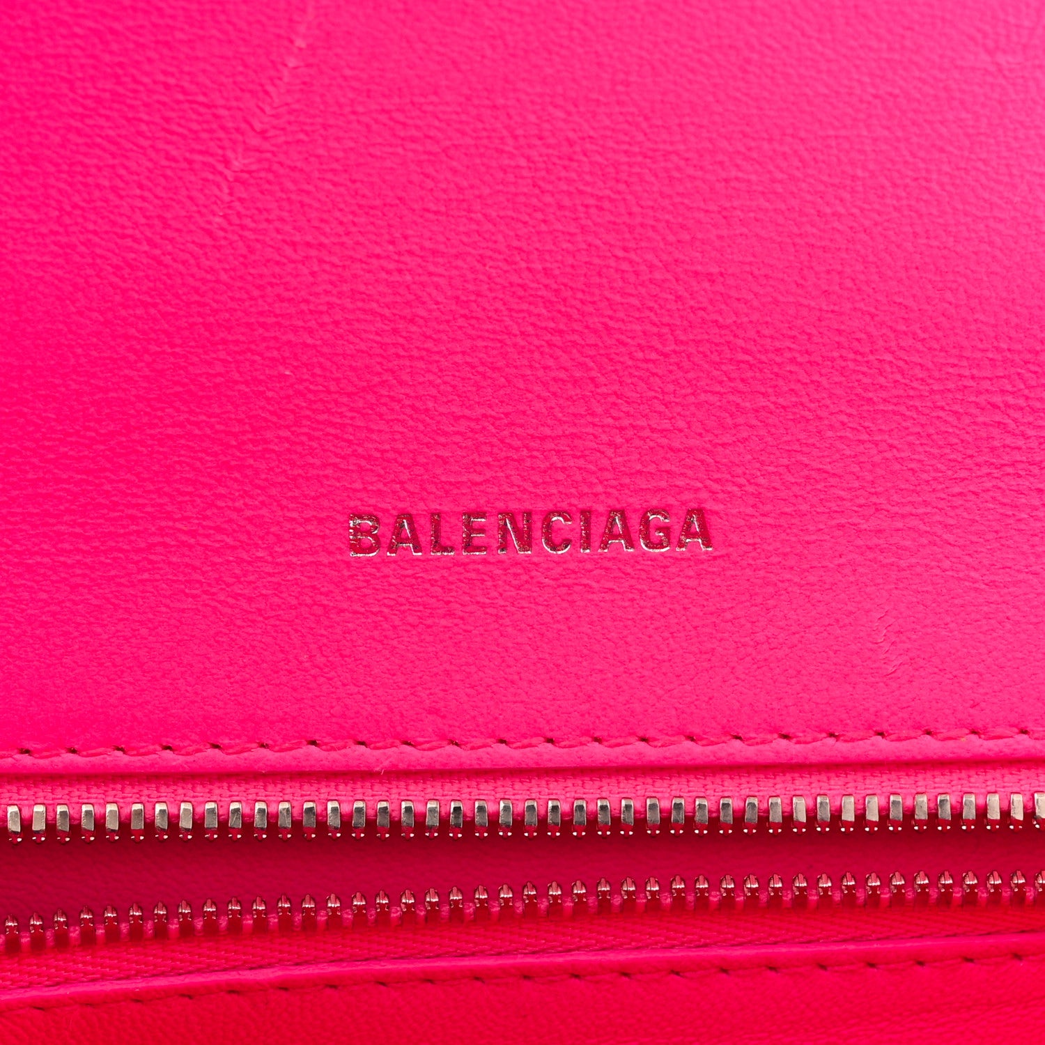 Balenciaga Shiny Box Calfskin Small Hourglass Top Handle Bag Acid Fuchsia 6 of 13