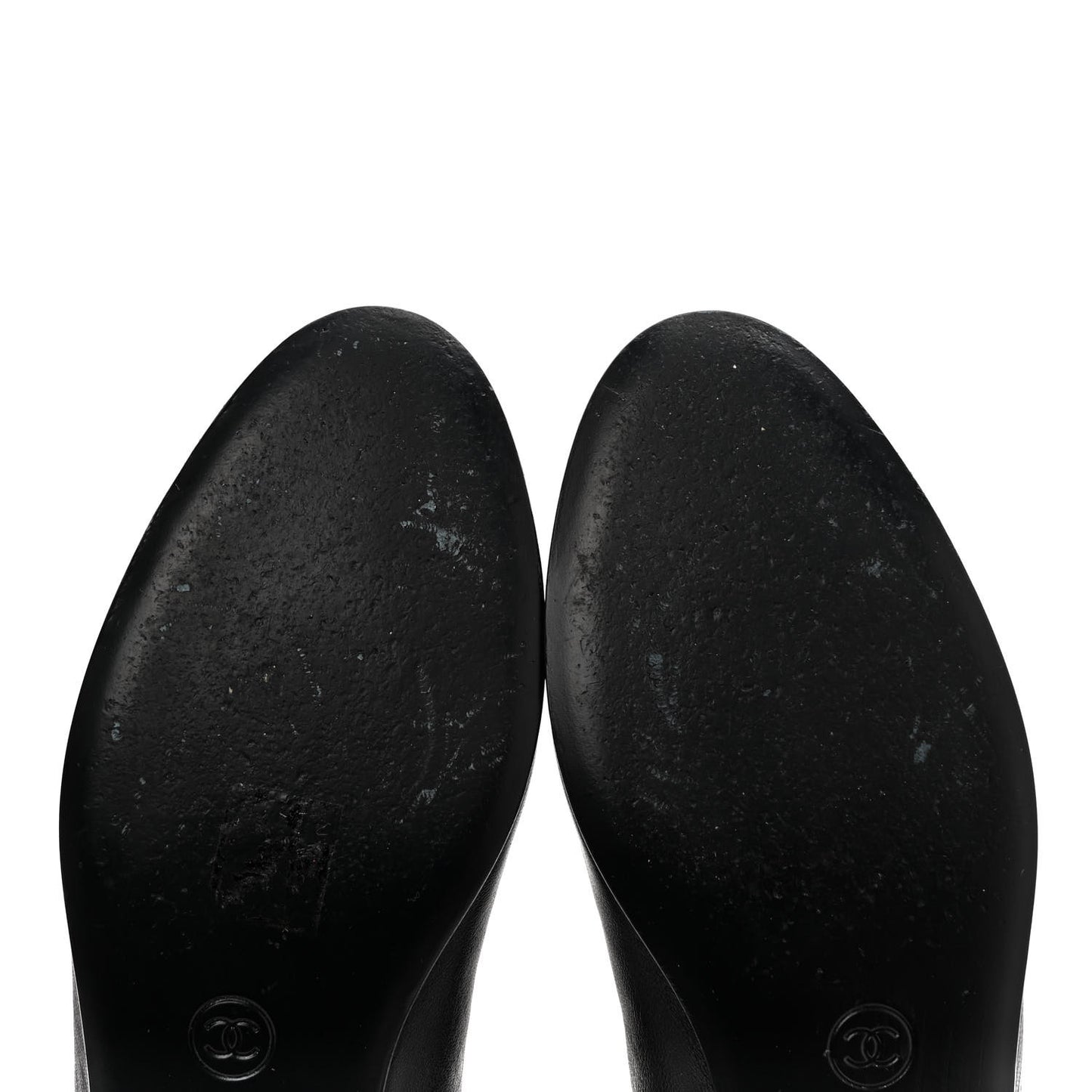 Lambskin Patent Cap Toe CC Ballerina Flats 37 Black