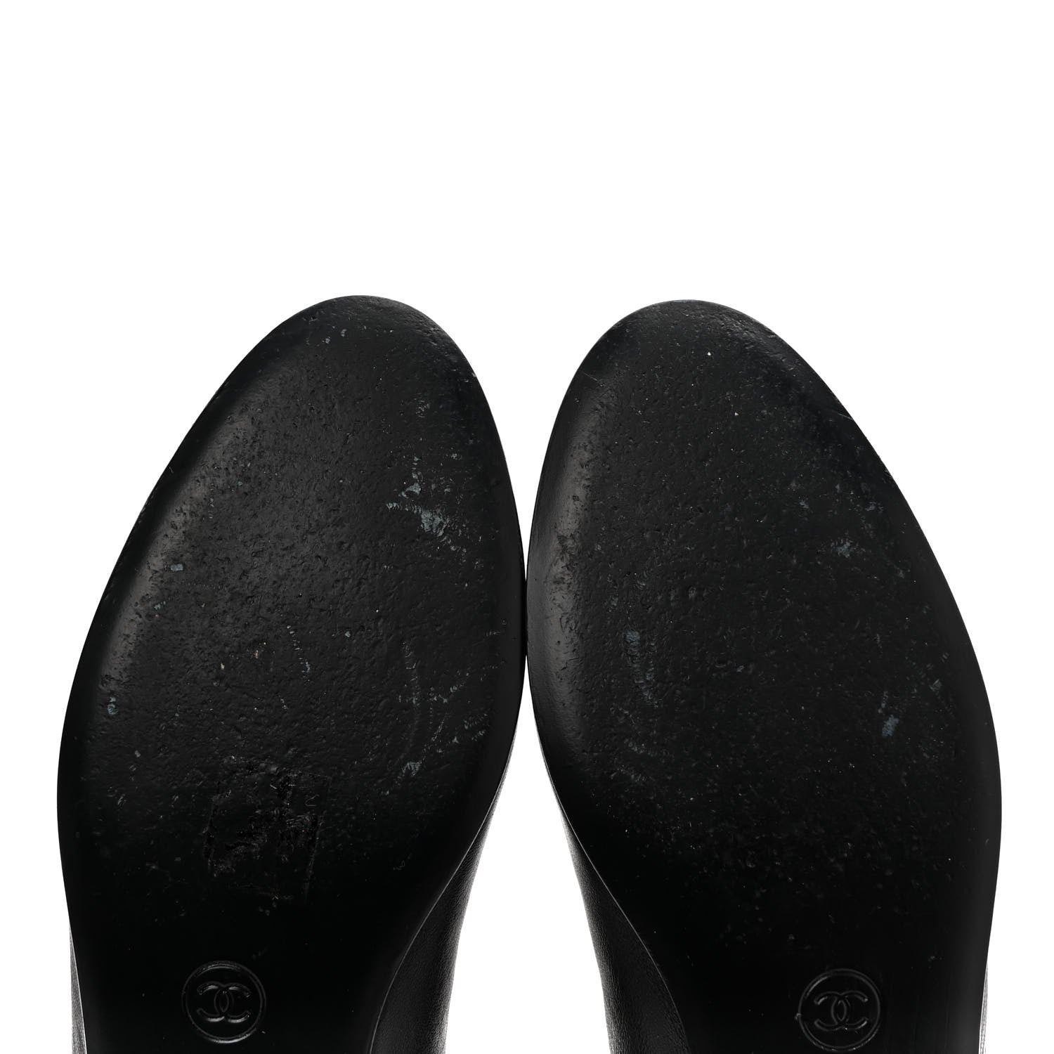 Chanel Lambskin Patent Cap Toe CC Ballerina Flats 37 Black 9 of 11