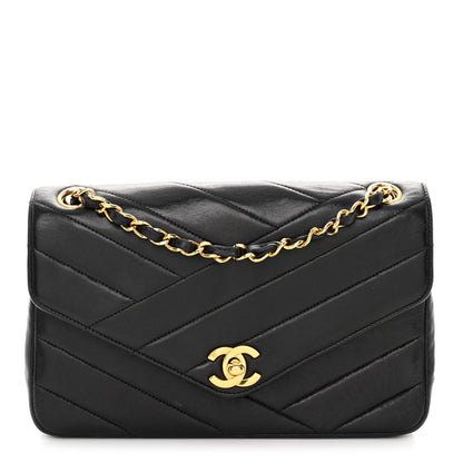 Chanel Lambskin Chevron Quilted Single Flap Black 1 of 10