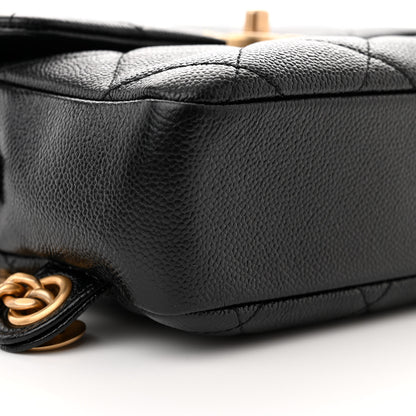 Chanel Shiny Caviar Quilted Chain Melody Backpack Black 9 of 11