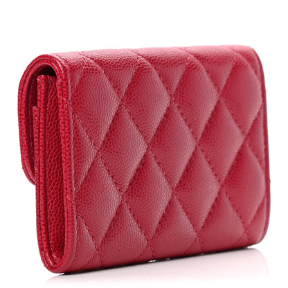 Chanel Caviar Quilted Flap Card Holder Red 2 of 4