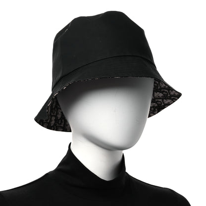 Christian Dior Polyester Cotton Oblique Teddy-D Brim Bucket Hat 58 Black 2 of 9