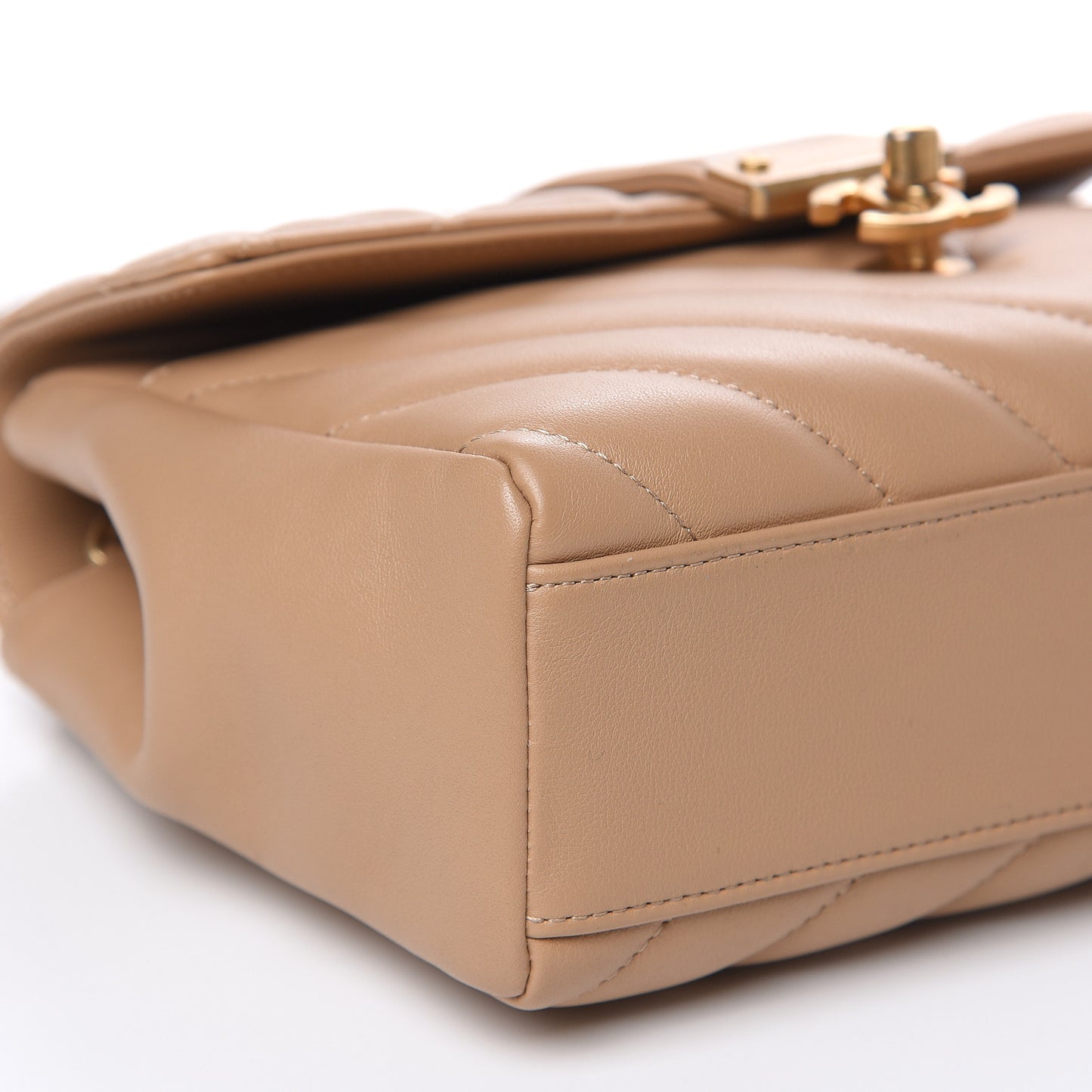 Calfskin Quilted Chevron In The City Bag Beige