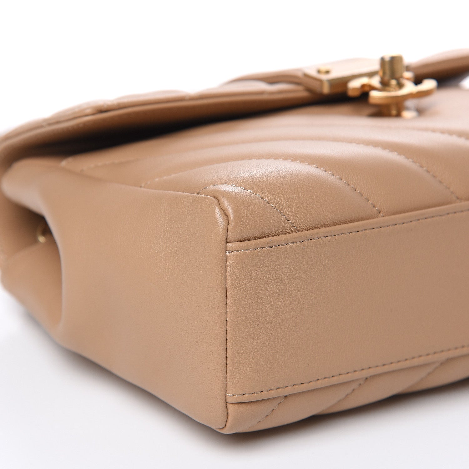 Chanel Calfskin Quilted Chevron In The City Bag Beige 10 of 11
