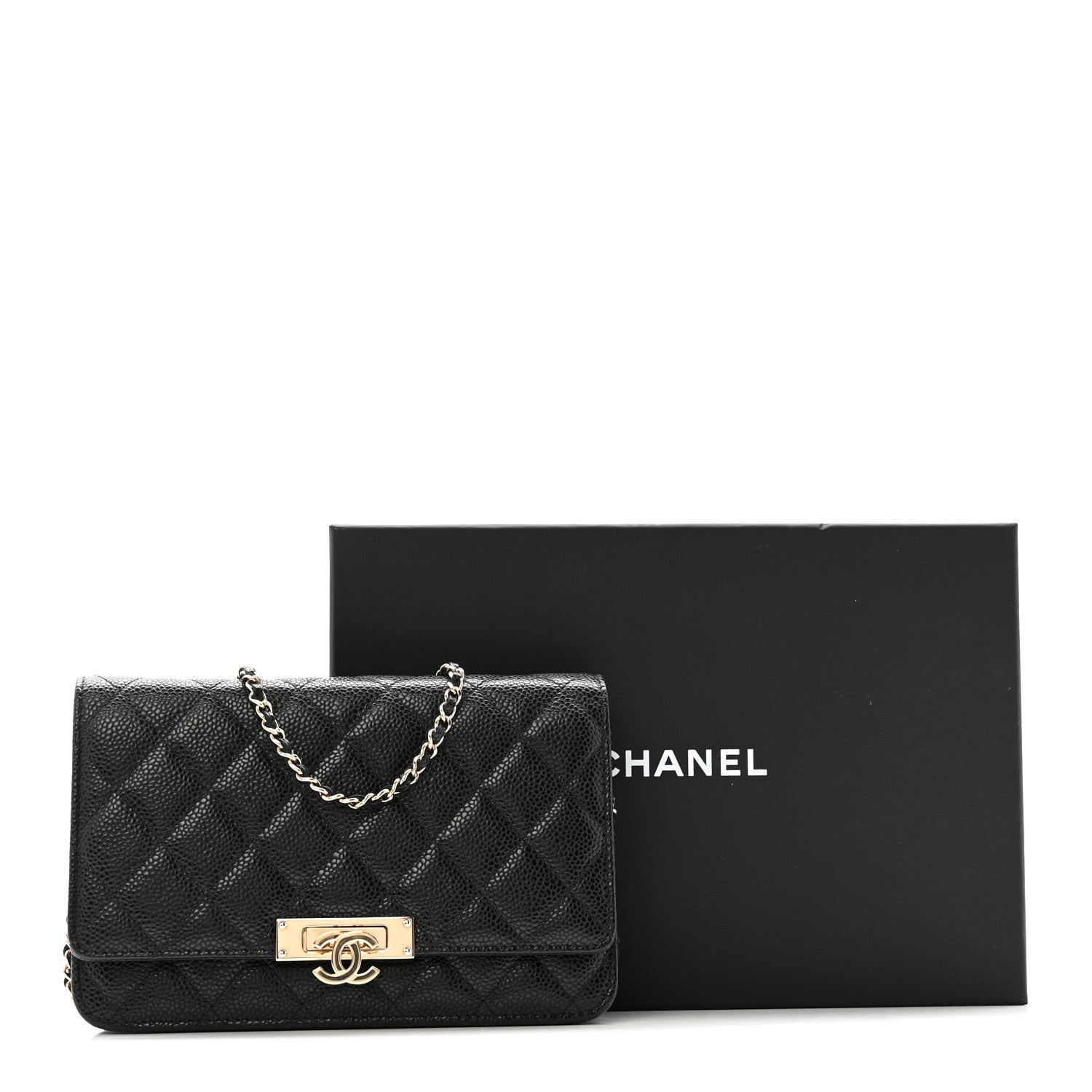 Chanel Caviar Quilted Golden Class Wallet On Chain WOC Black 13 of 13