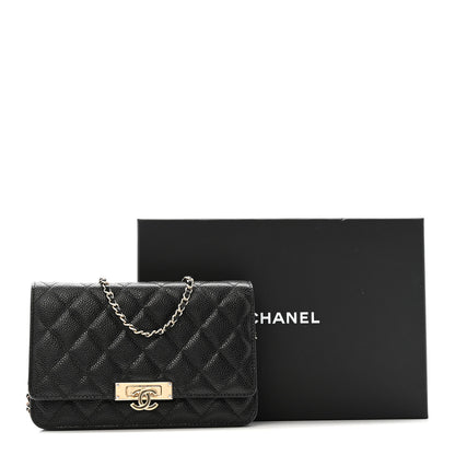 Chanel Caviar Quilted Golden Class Wallet On Chain WOC Black 13 of 13