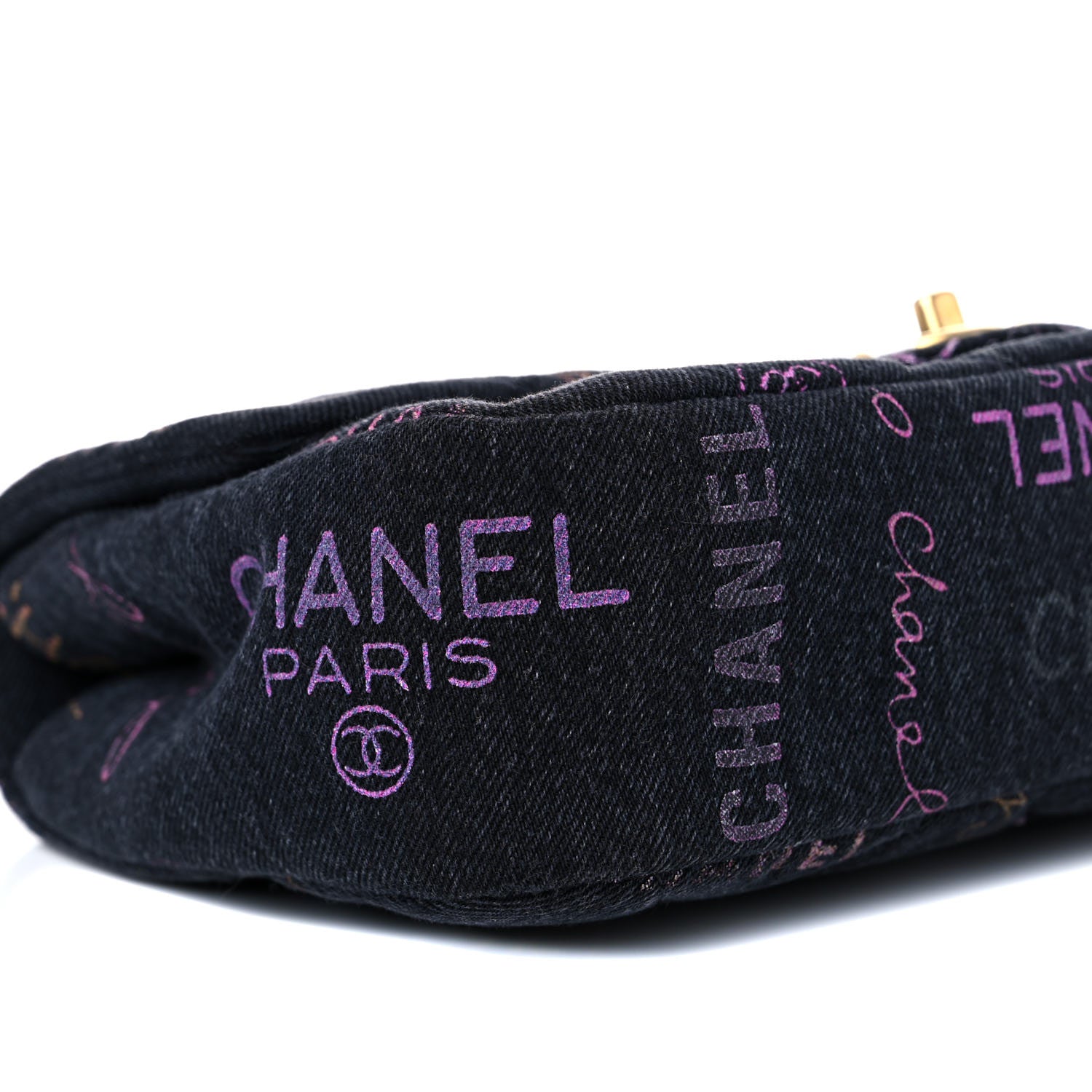 Chanel Denim Quilted Denim Mood Large Flap Black Multicolor 8 of 13