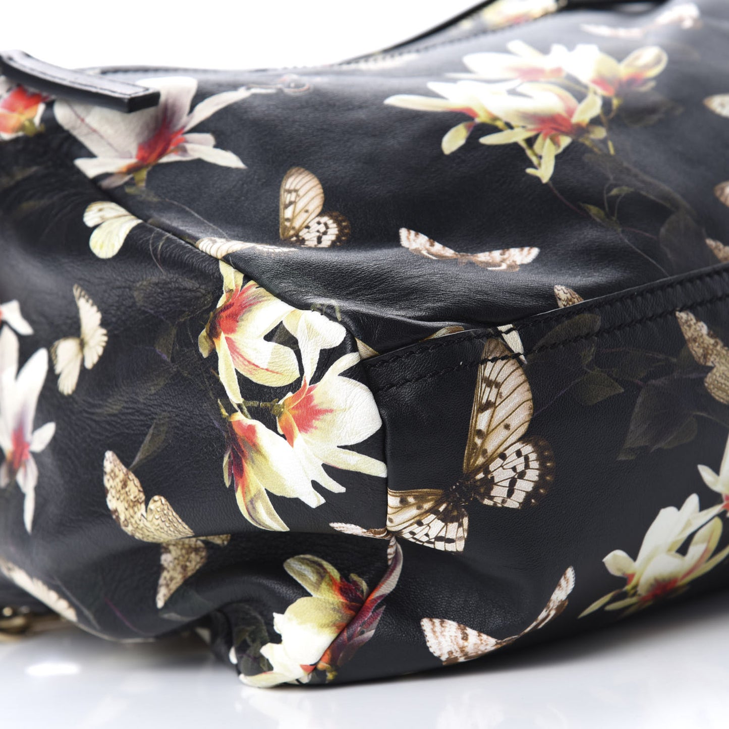 Lambskin Magnolia Print Medium Pandora Black