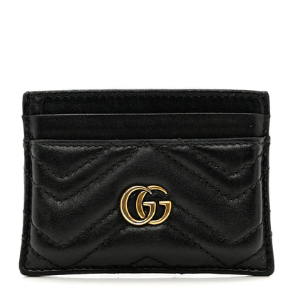 Gucci Calfskin Matelasse GG Marmont Card Holder Black 1 of 6