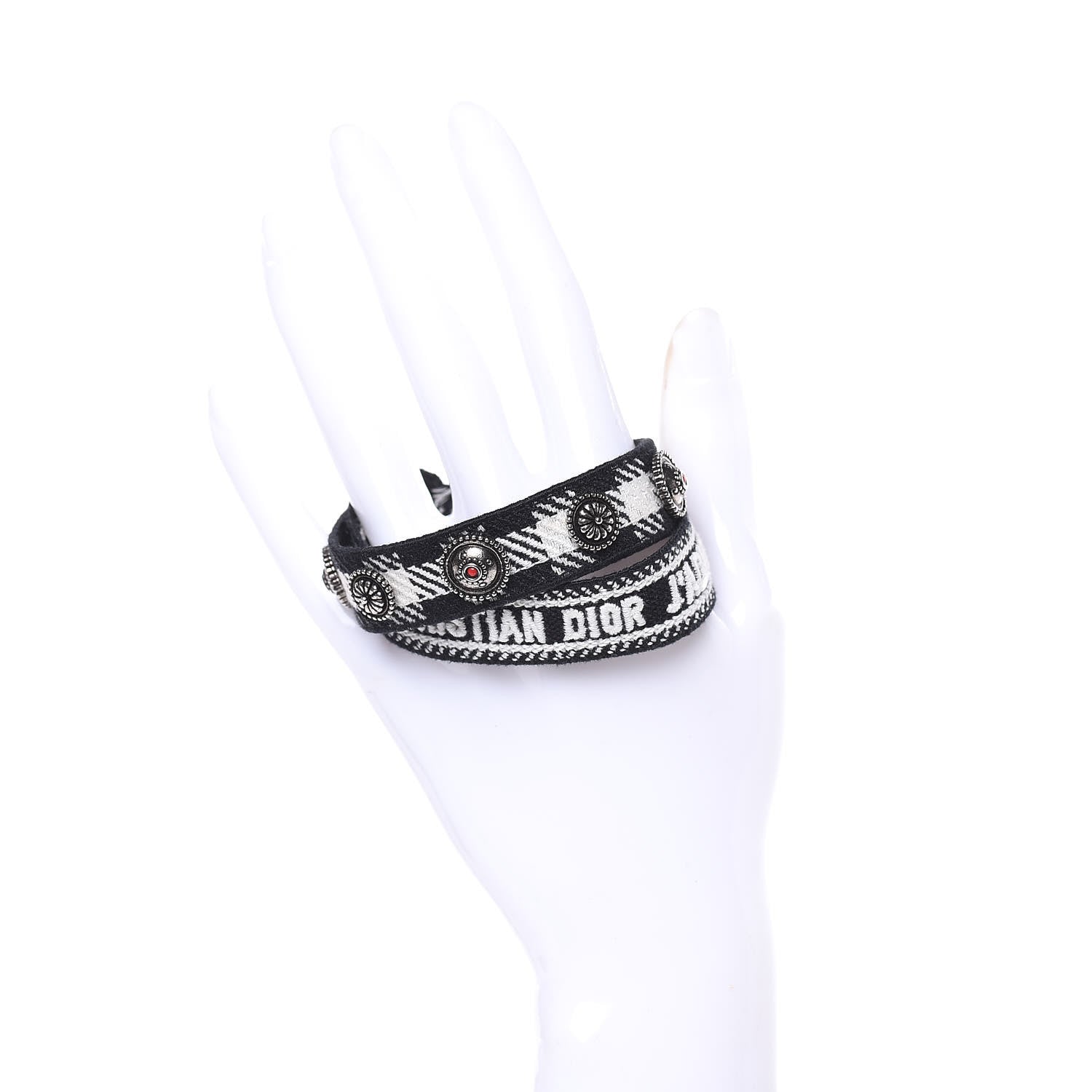 Christian Dior Woven Cotton Oblique J'Adior Friendship Bracelet Set Black 2 of 4