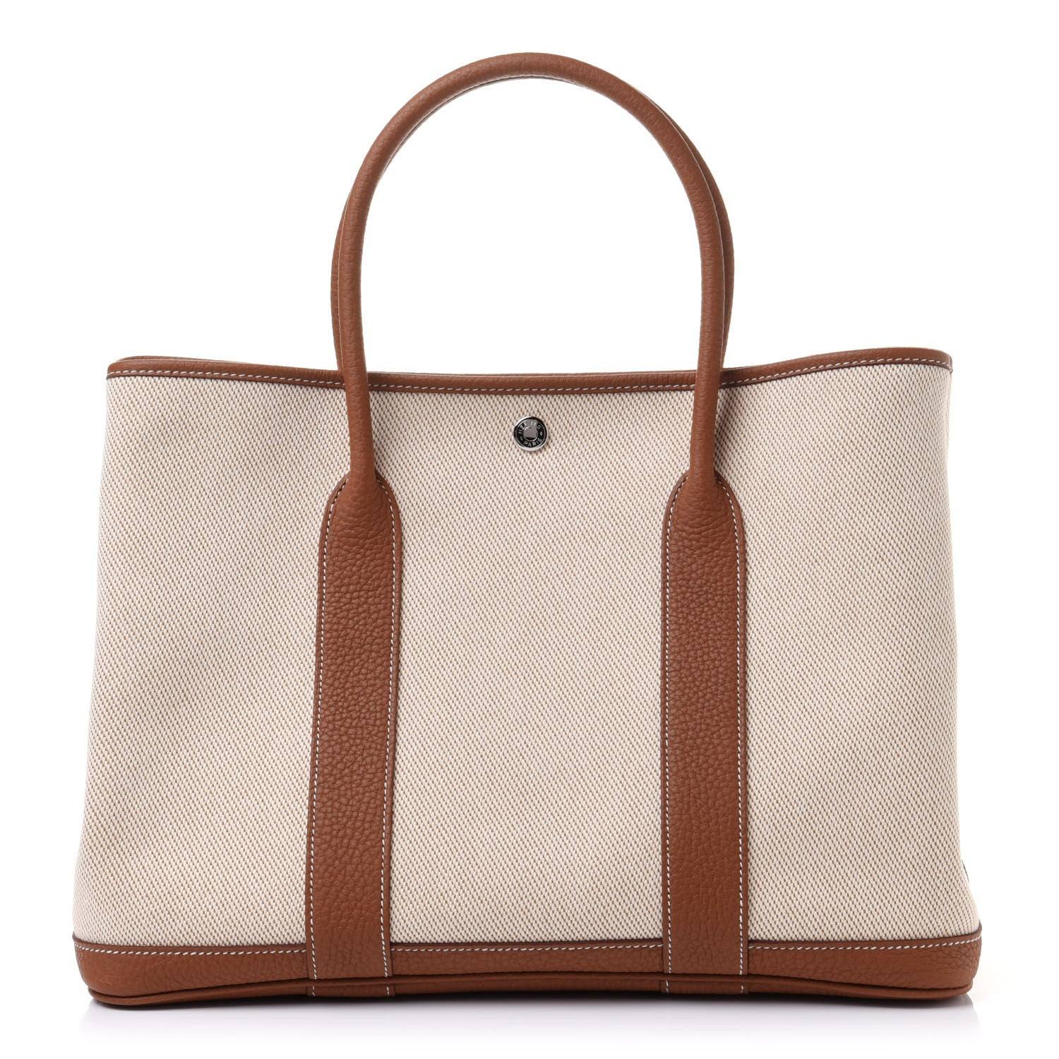 Hermes Twill H Negonda Garden Party 36 MM Tote Ecru Desert Gold 1 of 10