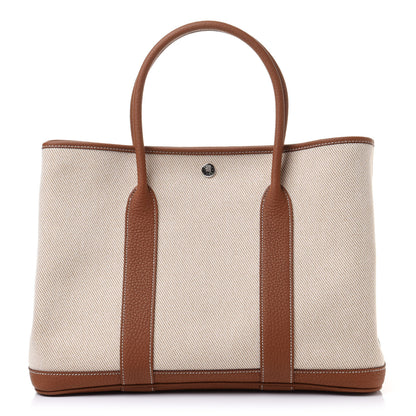 Hermes Twill H Negonda Garden Party 36 MM Tote Ecru Desert Gold 1 of 10