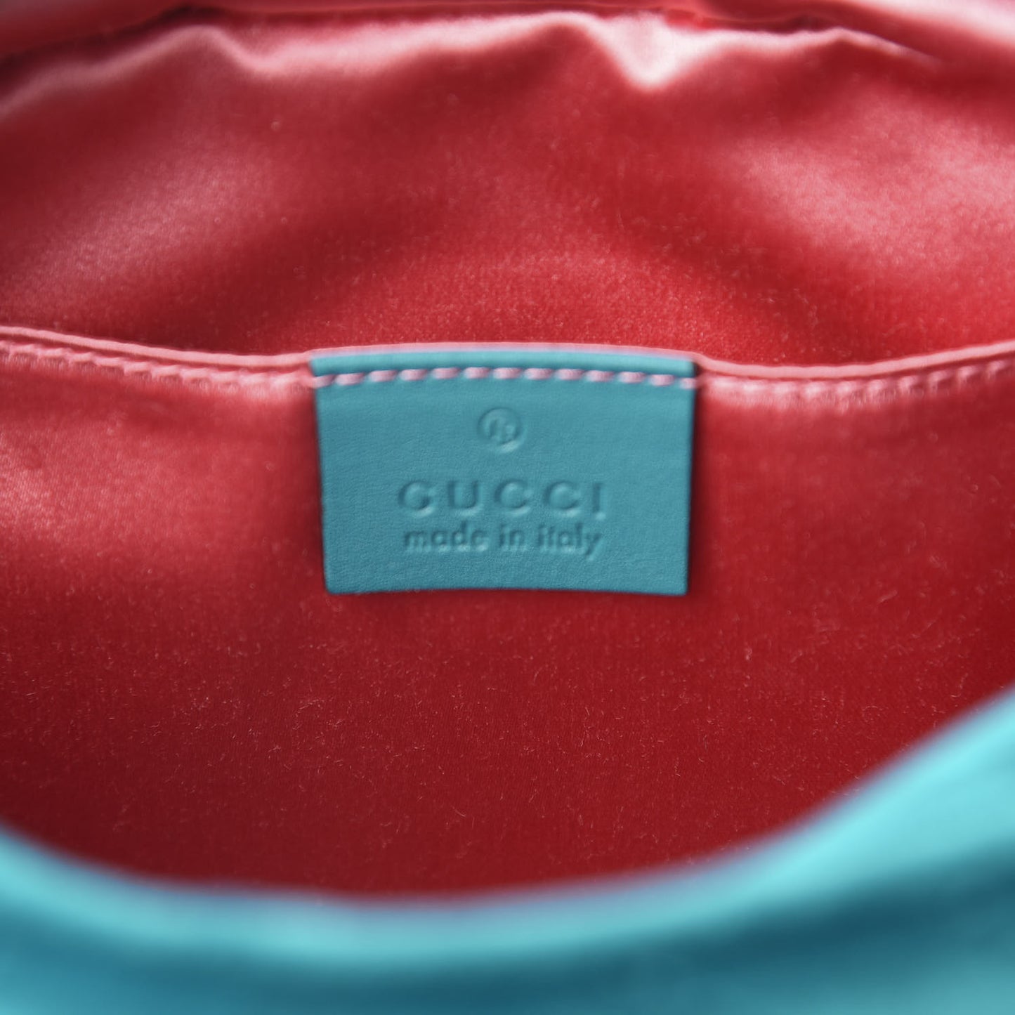 Velvet Matelasse Small GG Marmont Chain Shoulder Bag Pavone Cyan