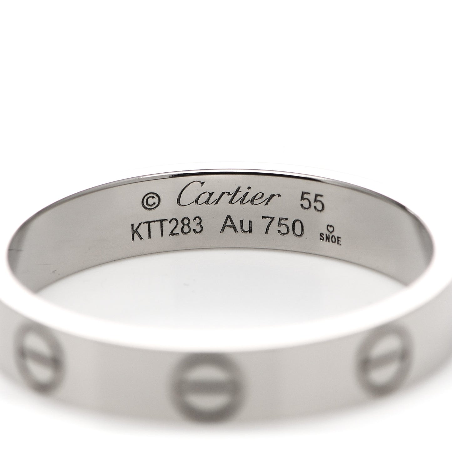 18K White Gold 3.5mm LOVE Wedding Band Ring 55 7.25