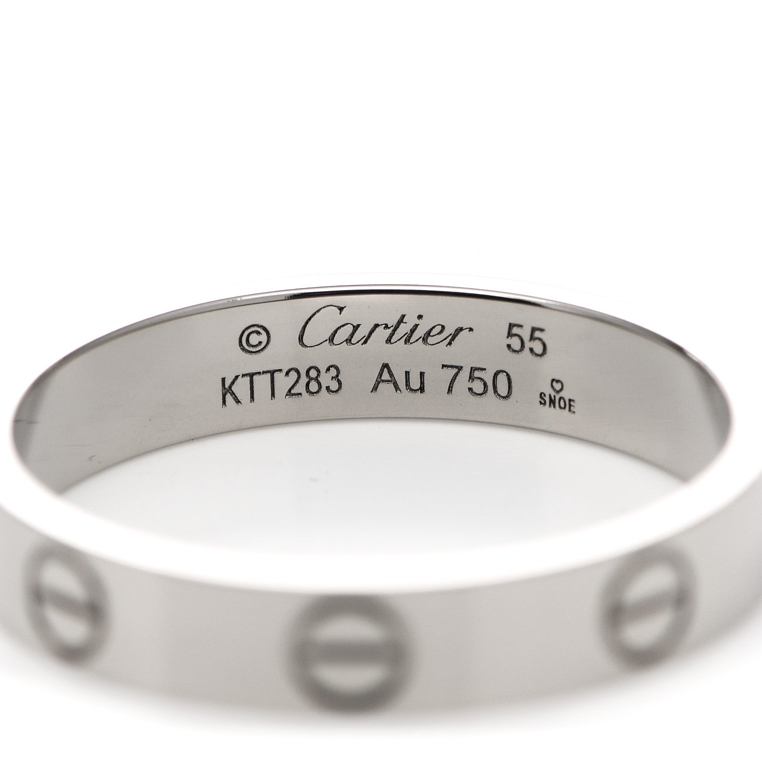 Cartier 18K White Gold 3.5mm LOVE Wedding Band Ring 55 7.25 4 of 5