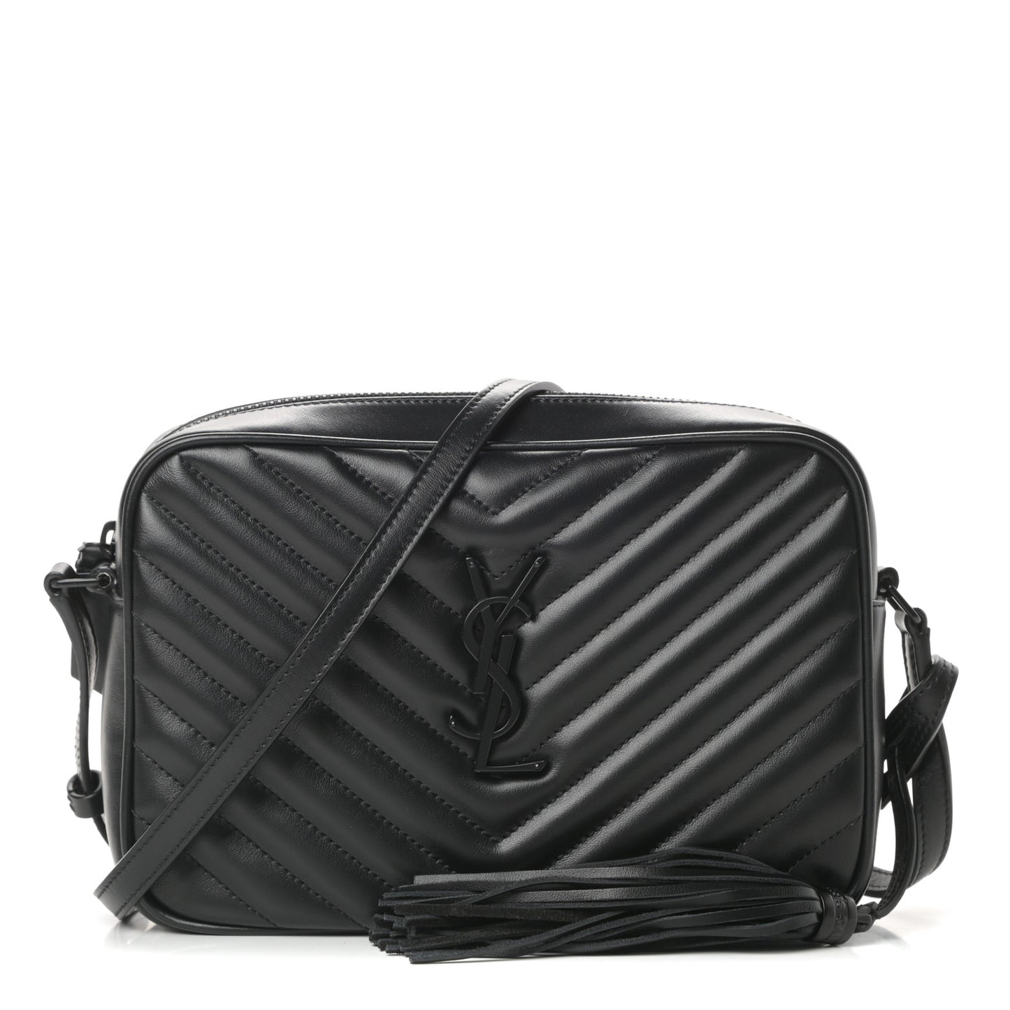 Calfskin Matelasse Monogram Lou Camera Bag Black