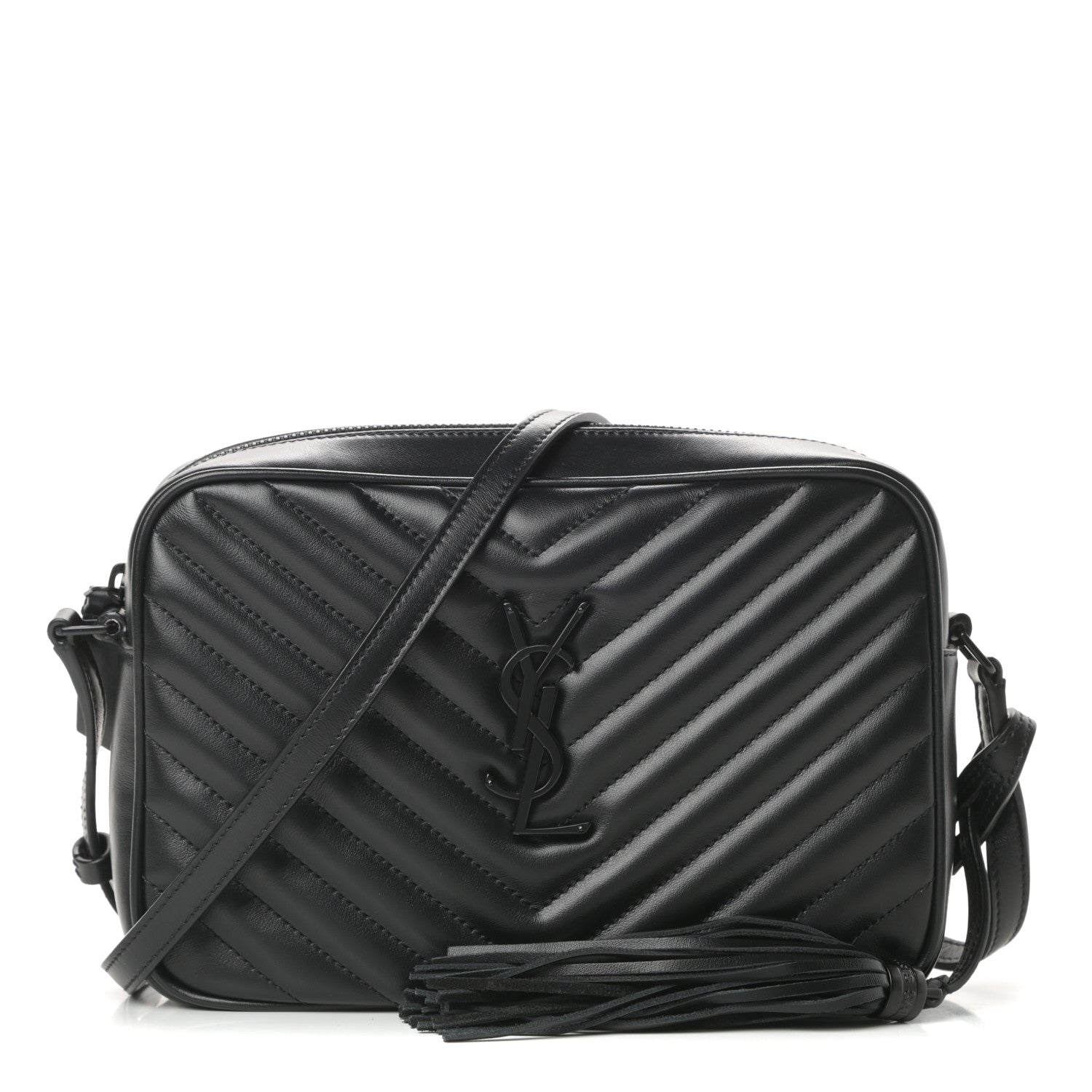 Saint Laurent Calfskin Matelasse Monogram Lou Camera Bag Black 1 of 10