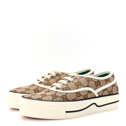 Gucci GG Monogram Womens 1977 Tennis Sneakers 35.5 Beige Ebony Mystic White 4 of 8