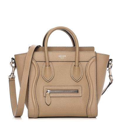 Celine Drummed Calfskin Nano Luggage Dune 1 of 7