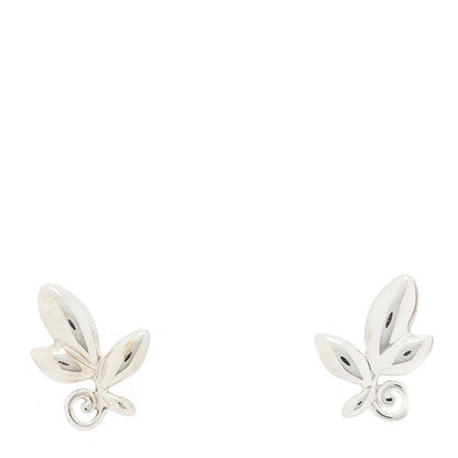 Tiffany Sterling Silver Paloma Picasso Olive Leaf Earrings 1 of 5