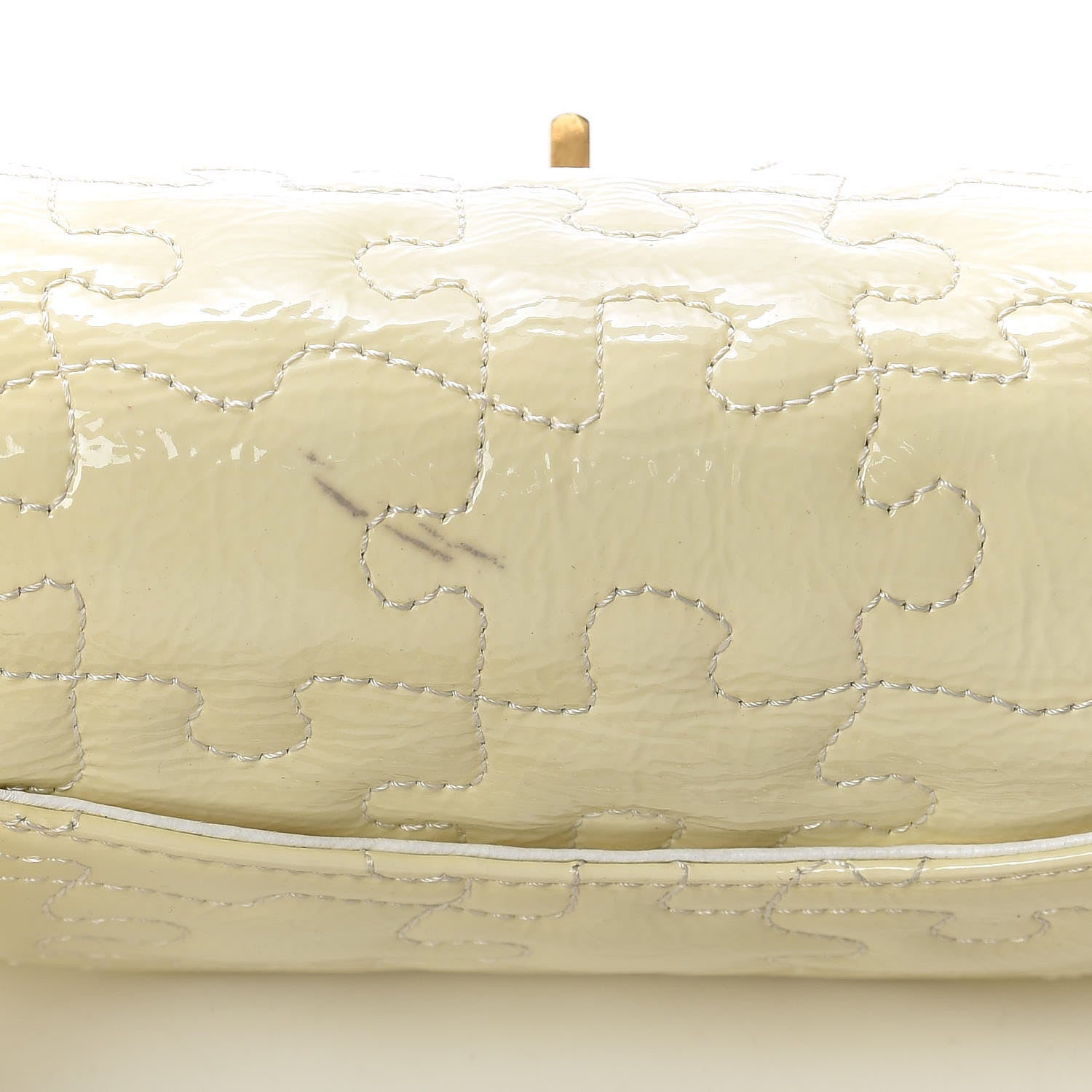 Chanel Crackled Patent Calfskin Puzzle 2.55 Reissue East West Flap White 14 of 17