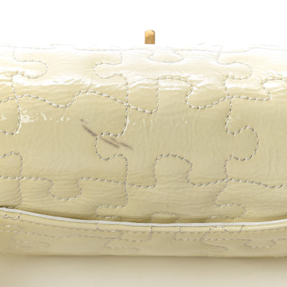 Chanel Crackled Patent Calfskin Puzzle 2.55 Reissue East West Flap White 14 of 17