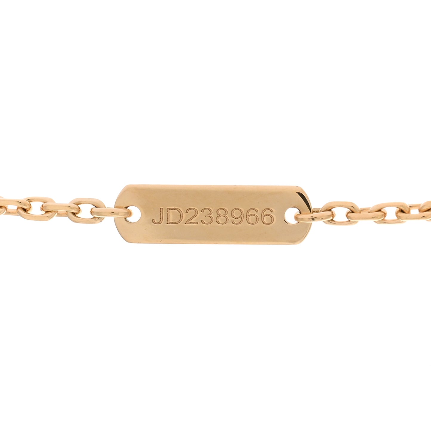 18K Yellow Gold Guilloche Vintage Alhambra Pendant Necklace