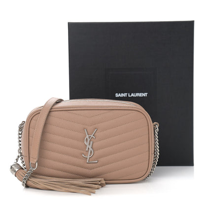 Saint Laurent Grain De Poudre Matelasse Monogram Mini Lou Camera Bag Dark Beige 12 of 12