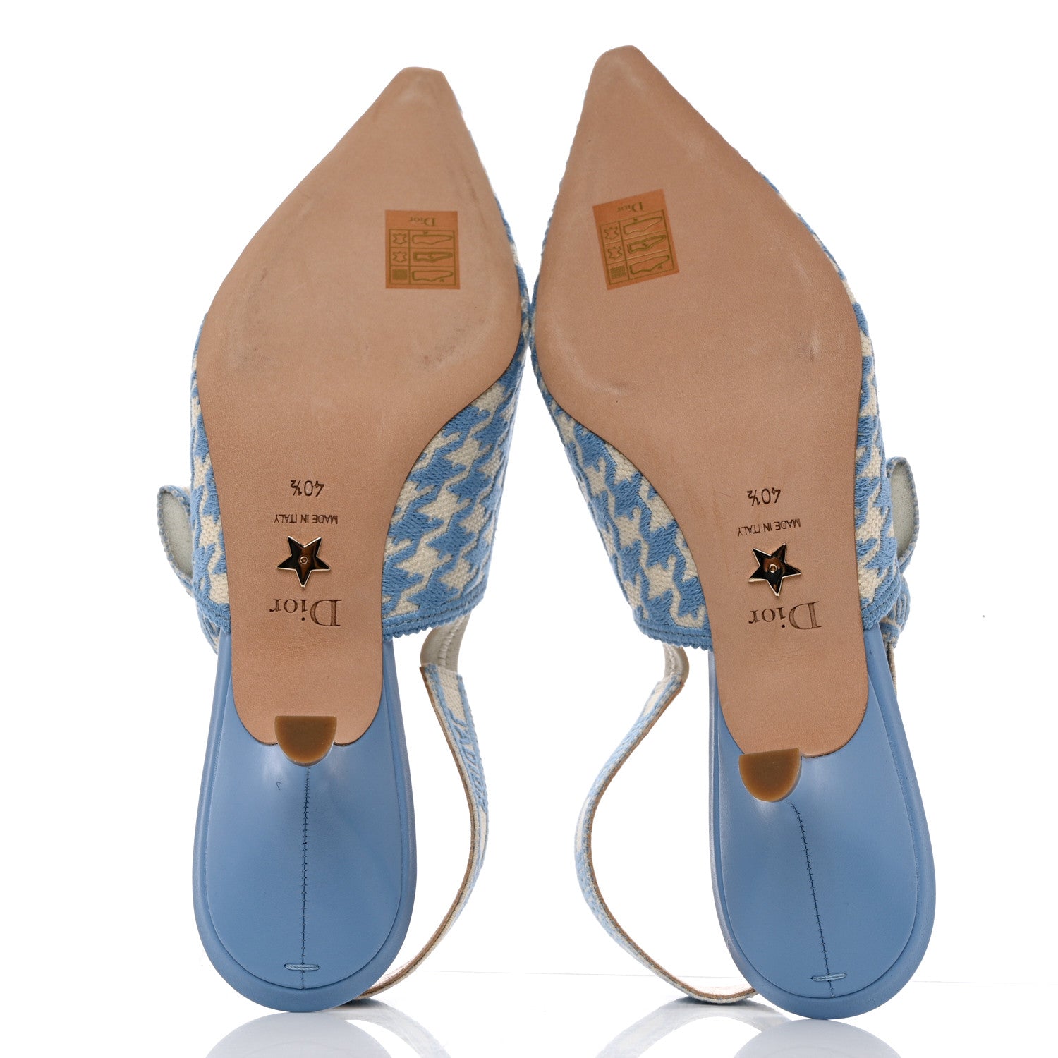 Christian Dior Micro PDP Cotton Houndstooth J'Adior Slingback 65mm Pumps 40.5 Cornflower 5 of 9