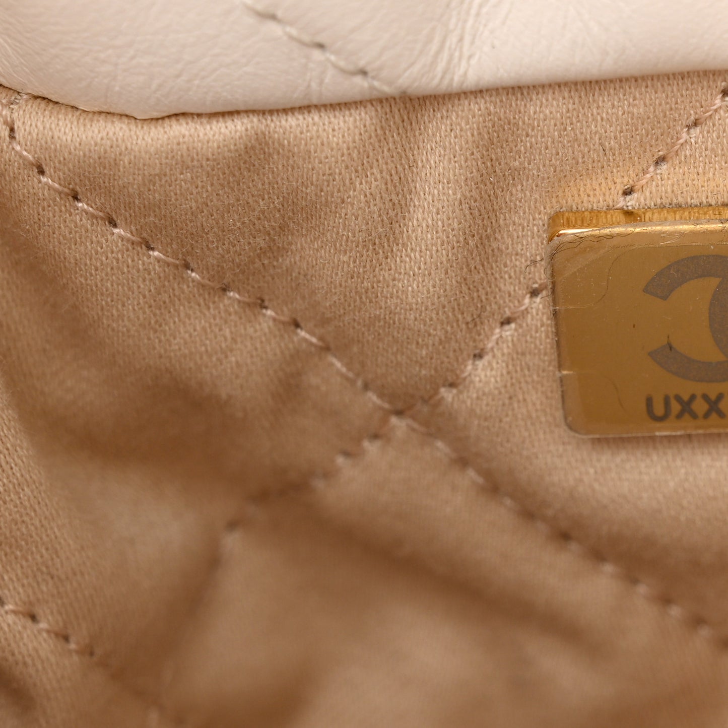 Shiny Calfskin Quilted Mini Chanel 22 White